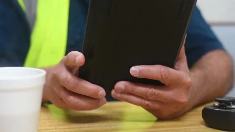Man using tablet device 24fps Stock Footage 132253030