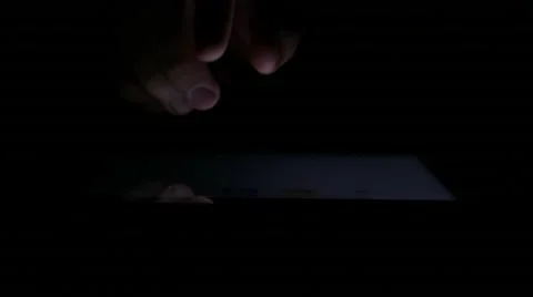 Man using tablet, finger touching tablet computer touchscreen Stock Footage 54780788