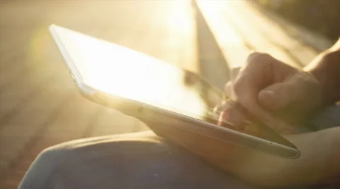 Man Using Tablet PC Video stock 55276952