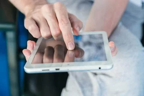 Man using a tablet pc Stock Photos