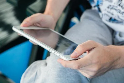 Man using a tablet pc Stock Photos