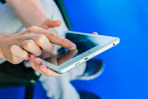 Man using a tablet pc Stock Photos