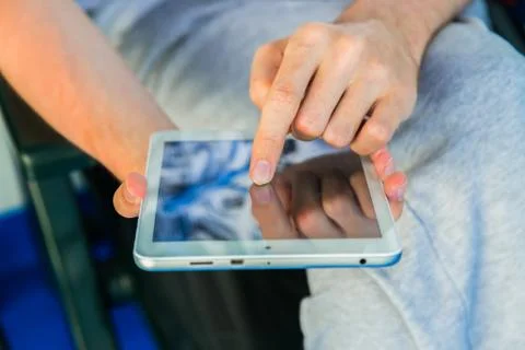 Man using a tablet pc Stock Photos