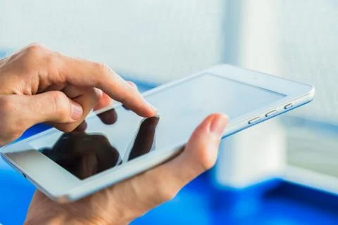 Man using a tablet pc Stock Photos