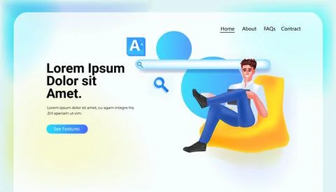 Man using tablet pc social media network online communication concept full Stock Illustration