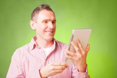 Man using tablet Stock Photos
