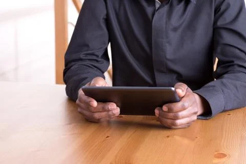 Man using tablet Stock Photos