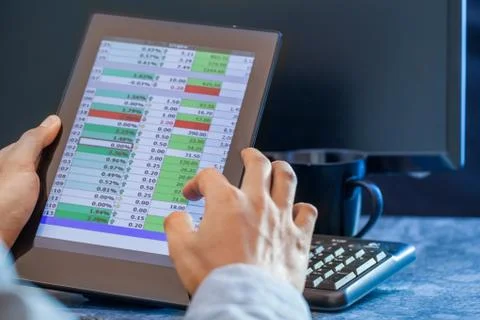 Man using tablet Stock Photos