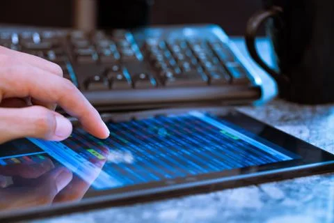 Man using tablet Stock Photos