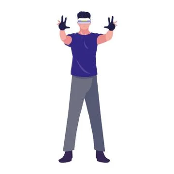Man using technology of augmented reality イラスト素材