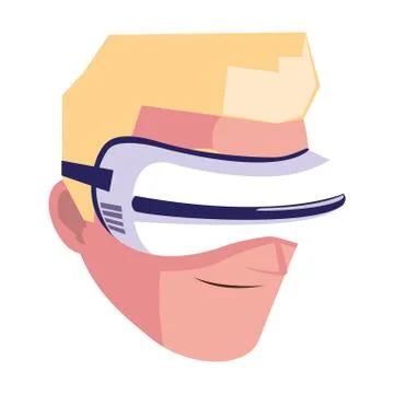 Man using technology of augmented reality 스톡 일러스트