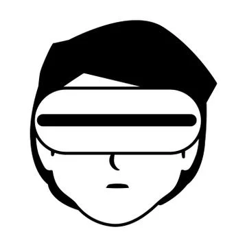 Man using technology of augmented reality 스톡 일러스트