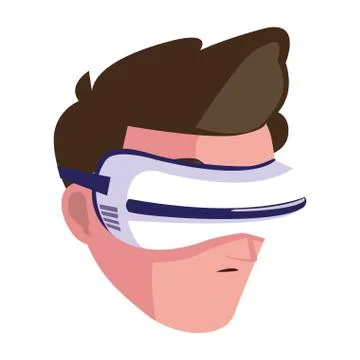 Man using technology of augmented reality 스톡 일러스트