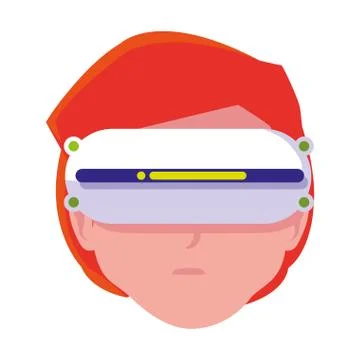 Man using technology of augmented reality Illustrazione stock