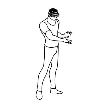 Man using technology of augmented reality Stockillustratie