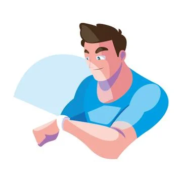 Man using technology of augmented reality Illustrazione stock