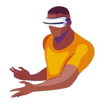 Man using technology of augmented reality 스톡 일러스트