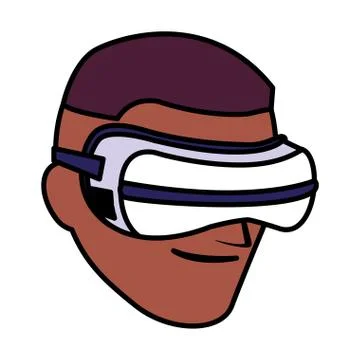 Man using technology of augmented reality 스톡 일러스트