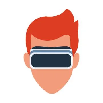 Man using technology of augmented reality vector design Stockillustratie