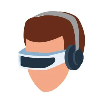 Man using technology of augmented reality vector design 스톡 일러스트