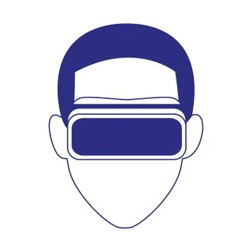 Man using technology of augmented reality vector design Illustrazione stock