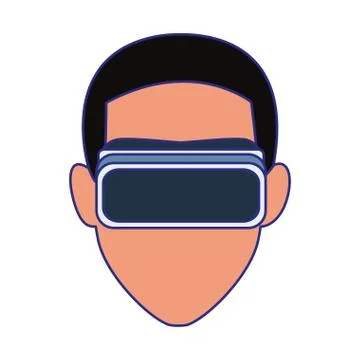 Man using technology of augmented reality vector design Stock Illustration