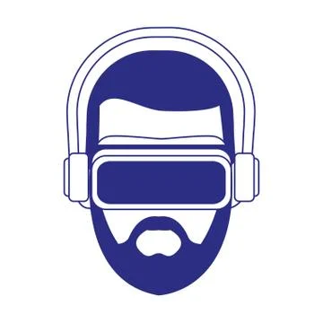 Man using technology of augmented reality vector design 스톡 일러스트