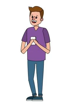 Man using technology device Stockillustratie