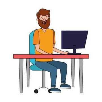 Man using technology device Stockillustratie