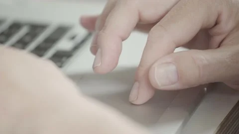 Man using the touchpad on a Laptop Stock-Footage 133769003