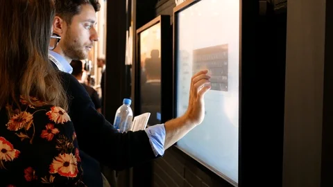 Man using touchscreen Video stock 104919154