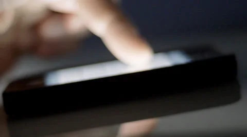 Man using touchscreen phone Stock Footage 33911481