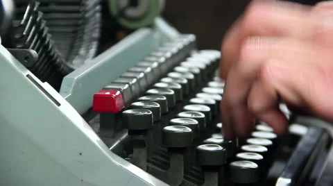 Man using typewriter Видео 45498387