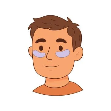Man using under eye patches for skincare routine 库存插图