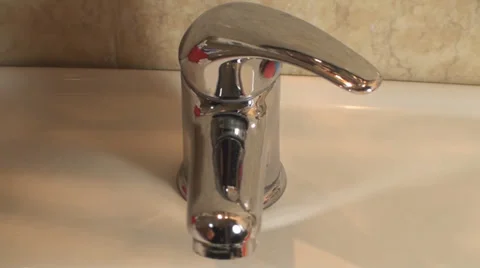 Man Using A Used Faucet Front Shot Stock Footage 36292381