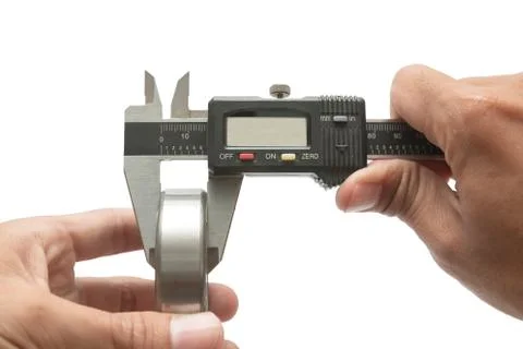 Man using vernier Stock Photos