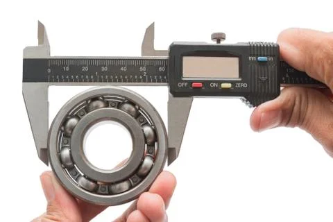 Man using vernier Stock Photos