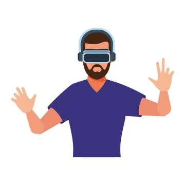 Man using virtual reality glasses Stockillustratie
