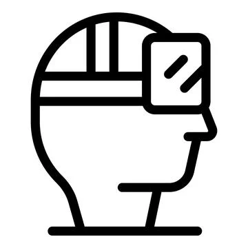 Man using virtual reality glasses headset icon Stockillustratie