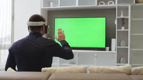 Man Using Virtual Reality Mockup Video stock 250000376