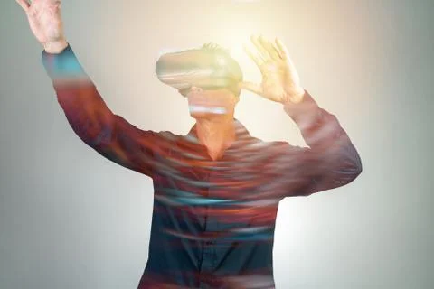 Man using virtual reality Stock Photos