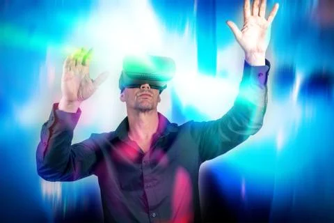 Man using virtual reality Stock Photos