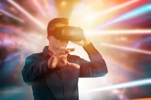 Man using virtual reality Stock Photos