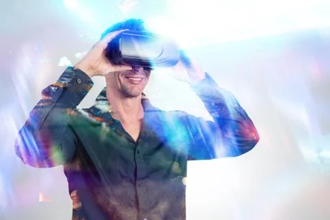 Man using virtual reality Stock Photos