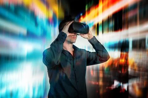 Man using virtual reality Stock Photos