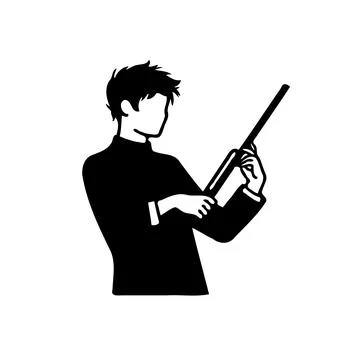 Man Using a Walkie-Talkie イラスト素材