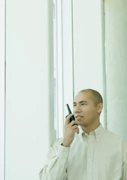 Man using walkie-talkie Stock Photos