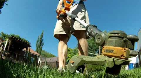 Man Using Weed Trimmer 1 Stock-Footage 27206009