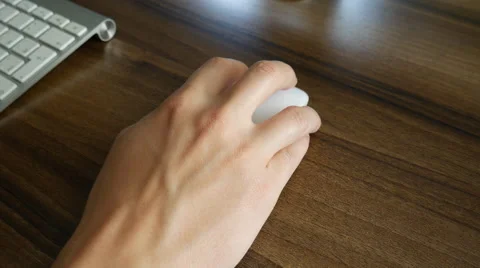 Man using a white mouse Stock Footage 68188973