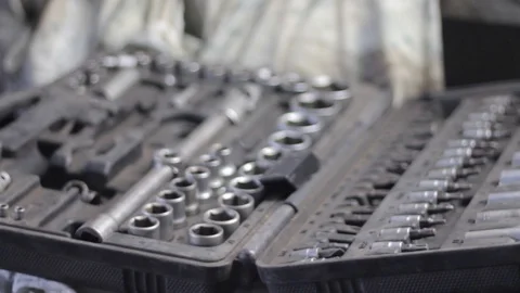 Man using wrench for car engine repair Stock Footage 129023544